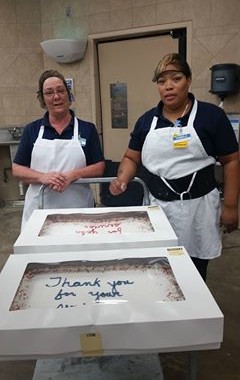 Walmart thanks Macedonia Police and Fire Departments with Cake
