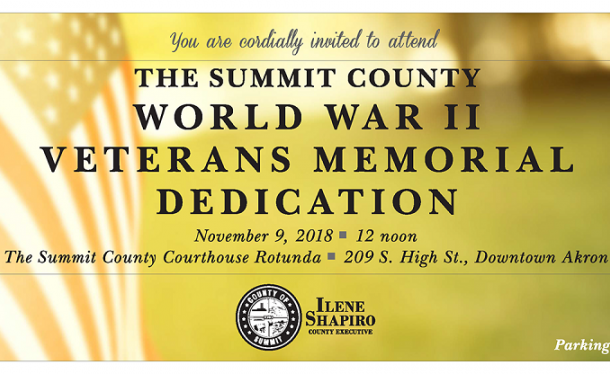 County of Summit to Dedicate World War II Veterans Memorial
