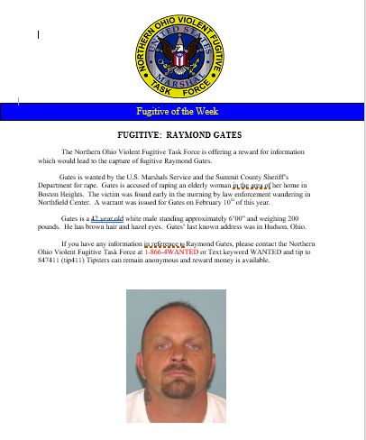 From the U.S. Marshal’s Service – Update on Rape