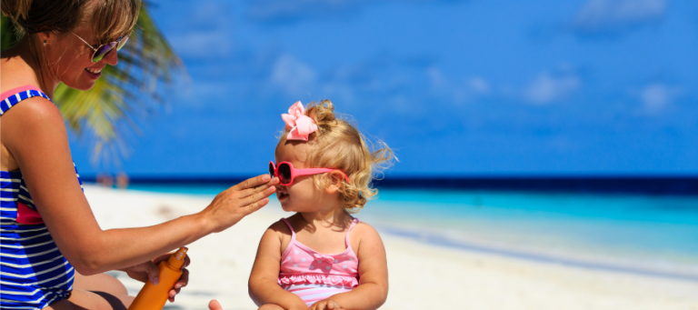 baby at beach