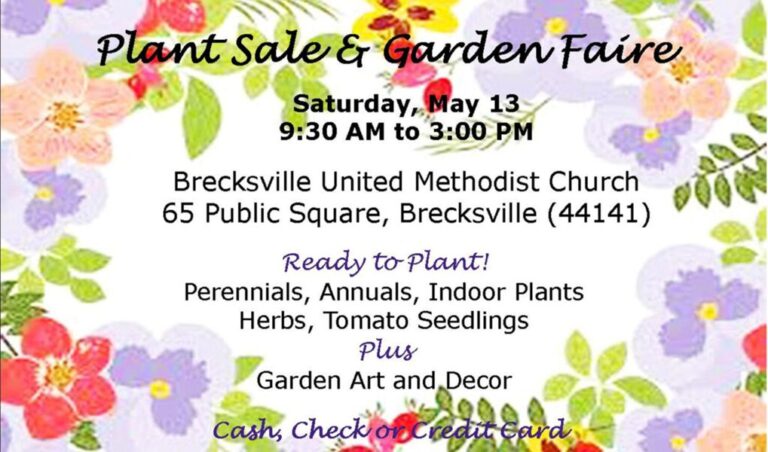 Emerald Necklace Garden Club Plant Sale and Garden Faire May 13