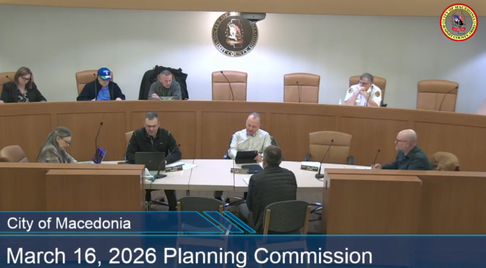 Macedonia Planning Commission meeting discussing signage approval for White Glove Detailing on Capitol Boulevard in Macedonia Ohio