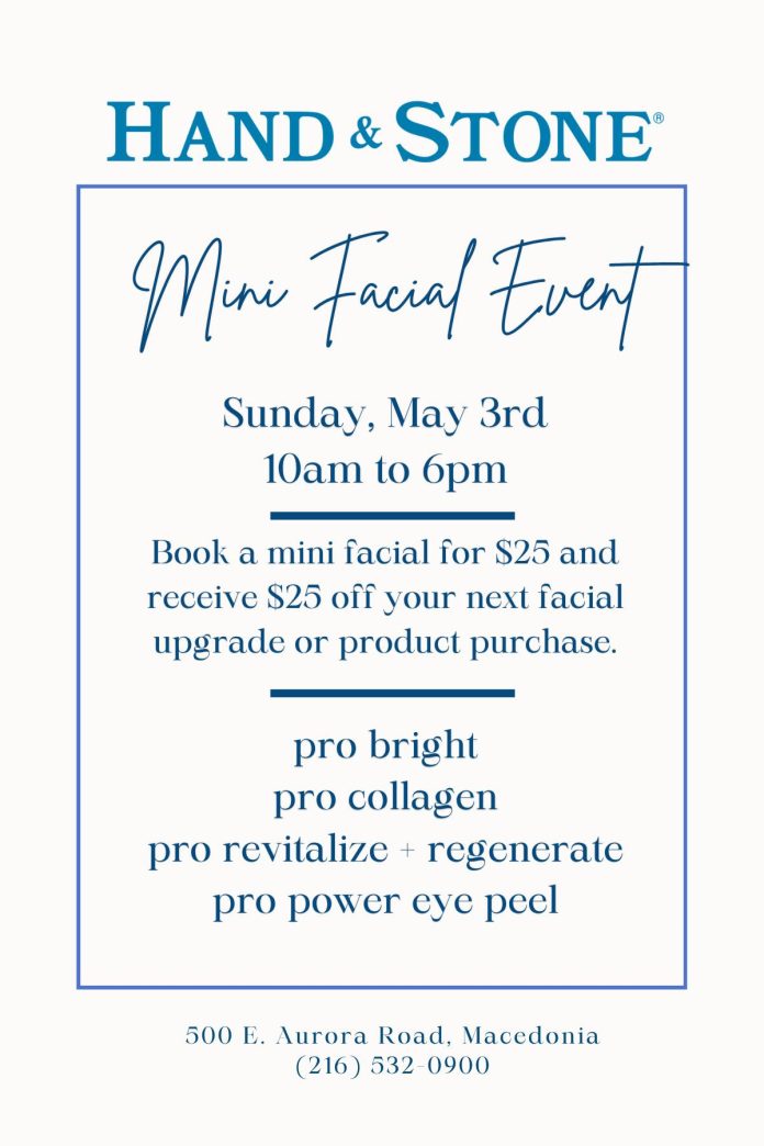 Mini Facial Event at Hand & Stone Macedonia | May 3rd