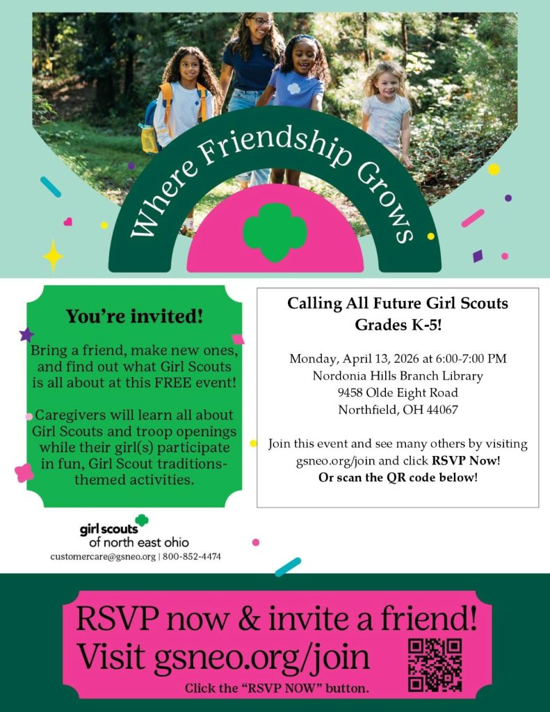 Girl Scouts Recruitment Event in Nordonia Hills April 13