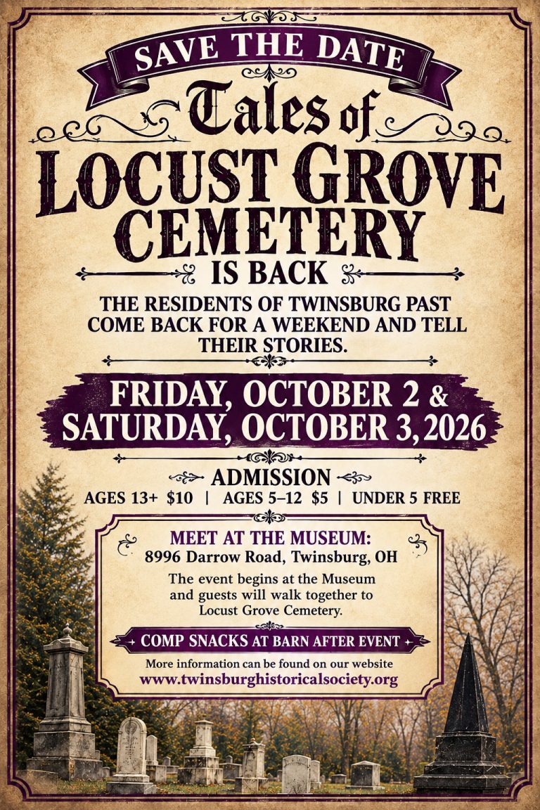 Tales of Locust Grove Cemetery Returns to Twinsburg This October